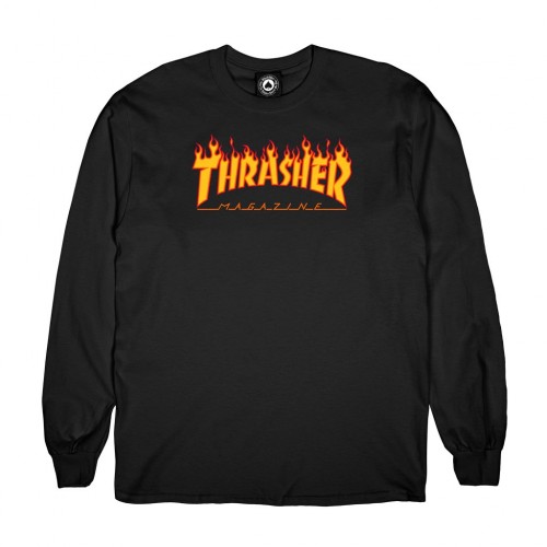 T-Shirt LongSleeve  Thrasher Flame Black