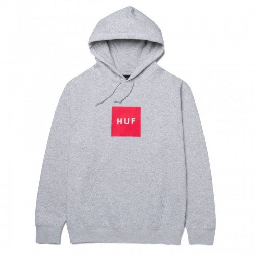 HUF Essentials Box Logo Hoodie šedá