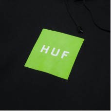 HUF Essentials Box Logo Hoodie černá / zelená
