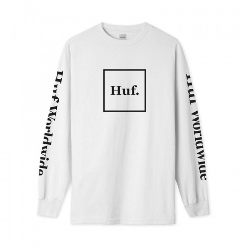 HUF Essentials Domestic Longsleeve bílé