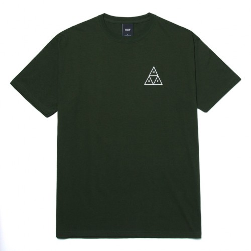 HUF Essentials Triple Triangle Tee tmavě zelené