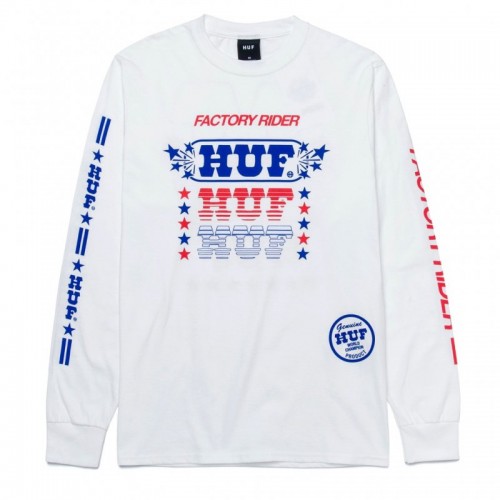 HUF Factory Rider Longsleeve bílé