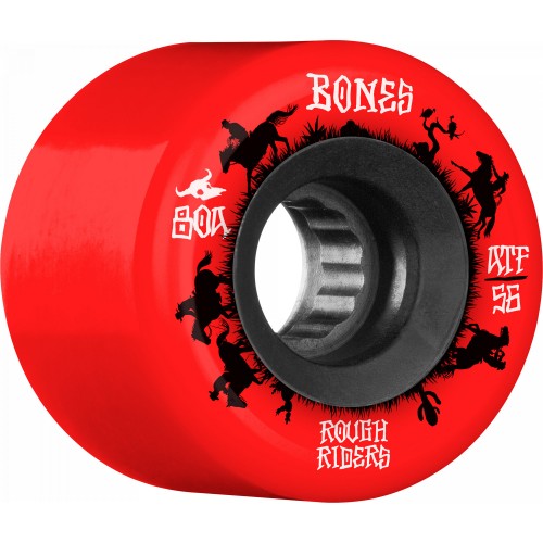 BONES ATF Rough Riders Wranglers 56mm Skateboard Wheel 4pk Red