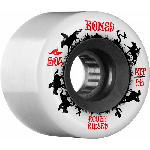 BONES ATF Rough Riders Wranglers 56mm Skateboard Wheel 4pk White
