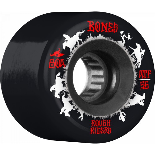 BONES ATF Rough Riders Wranglers 56mm Skateboard Wheel 4pk Black