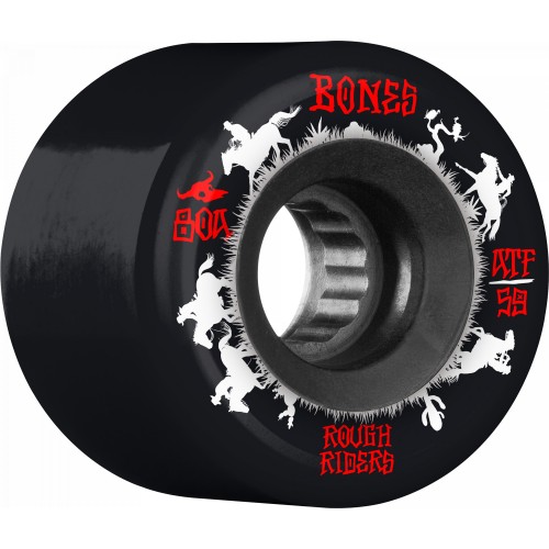 BONES ATF Rough Riders Wranglers 59mm Skateboard Wheel 4pk Black