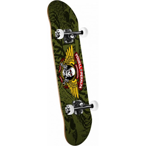 Powell Peralta Winged Ripper Skateboard Olive - 7.5 x 28.65