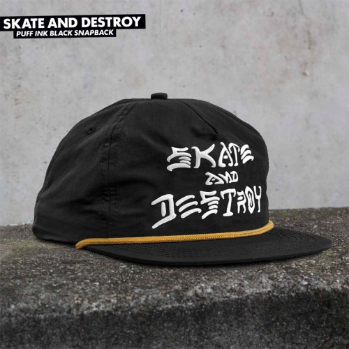 Kšiltovka Thrasher Skate & Destroy Puff Ink Black S17