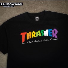 T-Shirt Thrasher Rainbow Black Holiday 2020