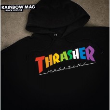 Mikina Thrasher Rainbow Black Holiday 2020