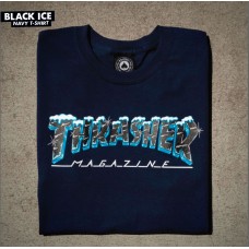 T-Shirt Thrasher Black Ice Navy Holiday 2020