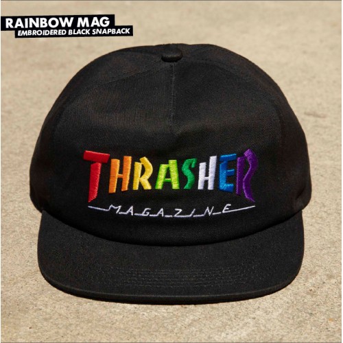Kšiltovka Thrasher Rainbow Black Holiday 2020