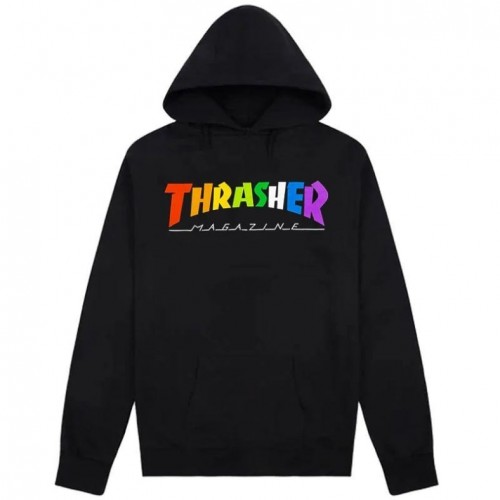 Mikina Thrasher Rainbow Black Holiday 2020