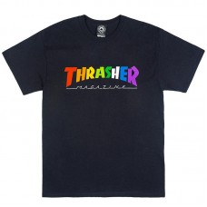 T-Shirt Thrasher Rainbow Black Holiday 2020