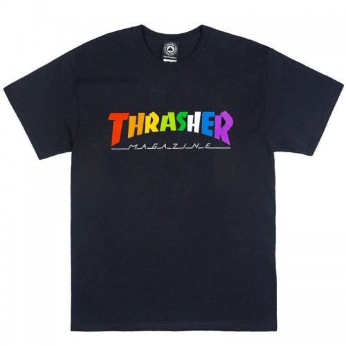 T-Shirt Thrasher Rainbow Black Holiday 2020