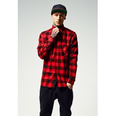 Urban Classics Checked Flanell Shirt black / red