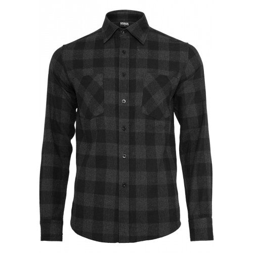 Urban Classics Checked Flanell Shirt black / charcoal