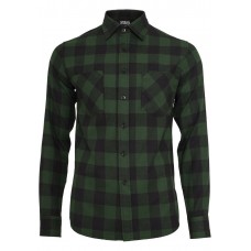 Urban Classics Checked Flanell Shirt černá / tmavě zelená