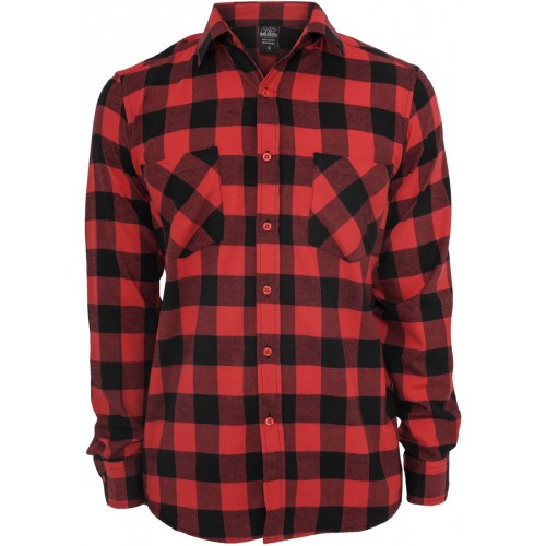 Urban Classics Checked Flanell Shirt black / red