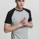 Urban Classics Raglan Contrast Tee šedé / černé