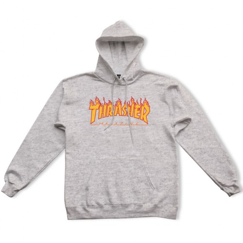 Thrasher mikina Flame Hoody Grey