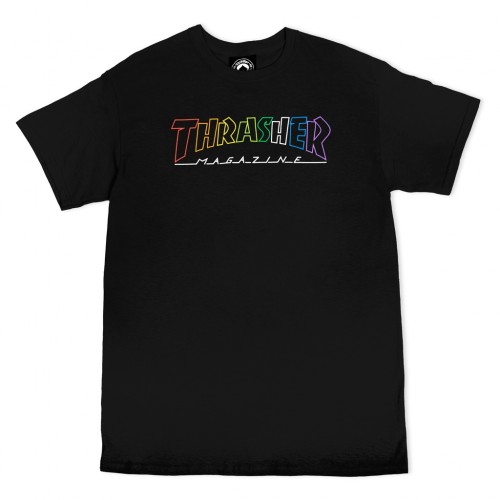 Triko Thrasher Outlined Rainbow Black