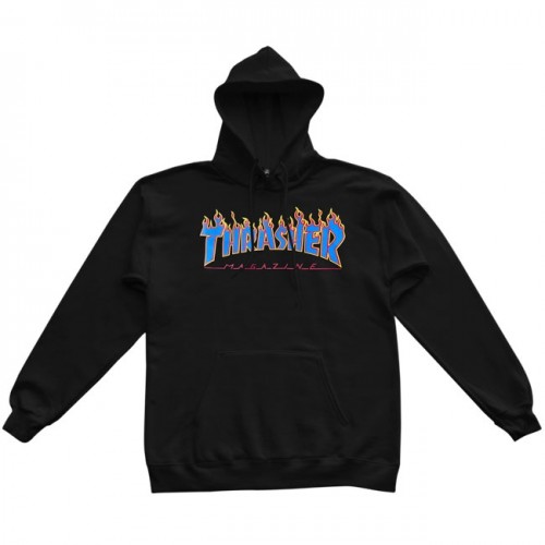 Mikina Thrasher Flame Black/Blue