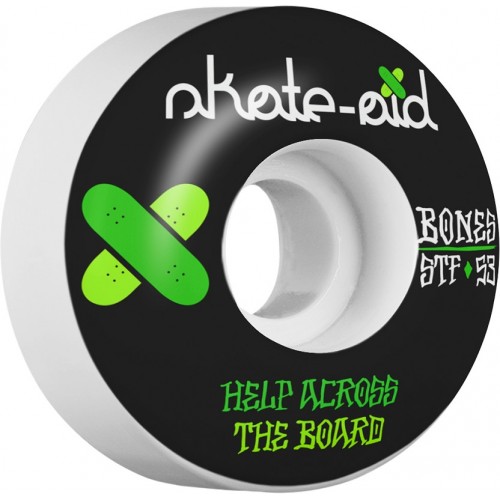 BONES WHEELS STF Skateboard Wheels Collabo Skate Aid 53mm 103a 4pk V1 Standard