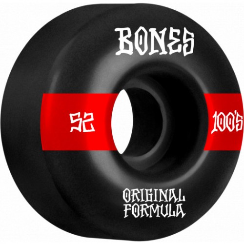 Kolečka BONES 100's V4 Wide Black 52mm 