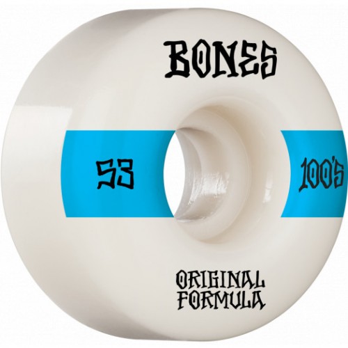 Kolečka BONES 100's V4 Wide White 53mm 