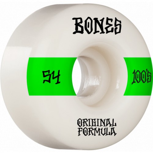 Kolečka BONES 100's V4 Wide White 54mm 