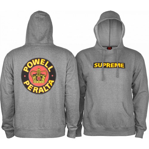 Powell Peralta Classic Supreme Lightweight Hooded Sweatshirt Gunmetal