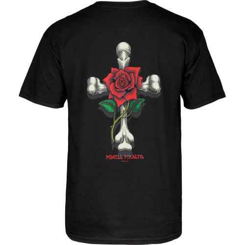 Powell Peralta T-shirt Rose Cross Black