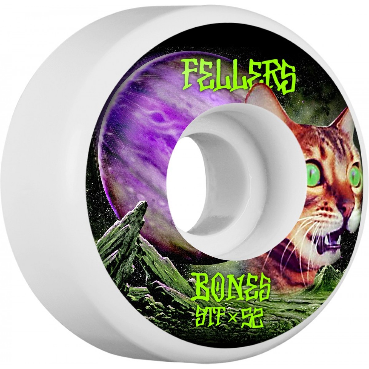BONES WHEELS STF Pro Fellers Galaxy Cat Skateboard Wheel V3 52mm 103A