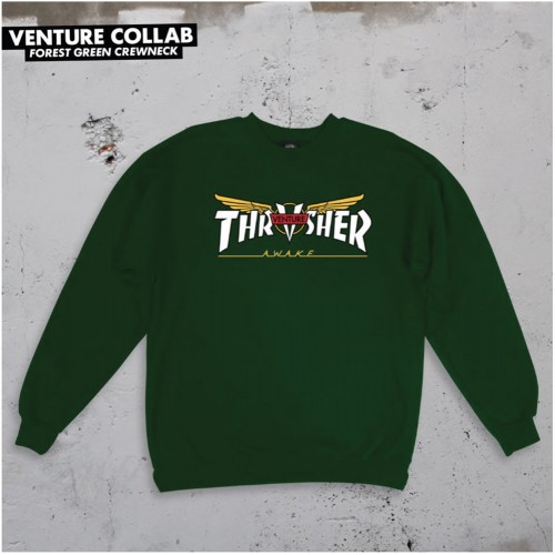 Thrasher mikina Venture Collab Spring 2020 Forest Green