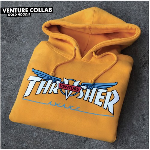 Thrasher mikina s kapucí Venture Collab Spring 2020 Gold