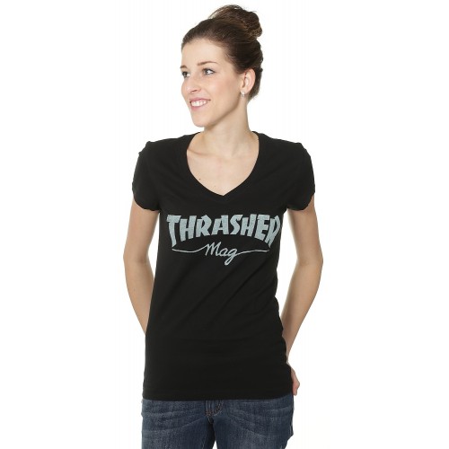 Triko Thrasher dámské Mag Logo - V-Neck