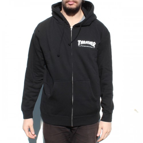 Mikina Thrasher Magazine Logo Zip Black