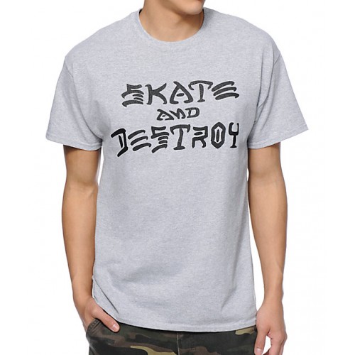 Triko Thrasher Skate and Destroy grey