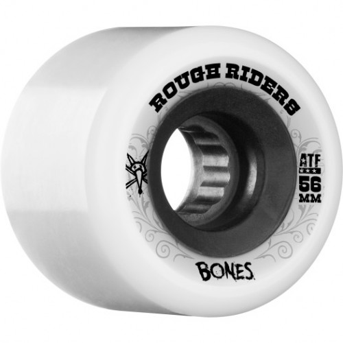 BONES WHEELS Rough Rider 56mm White Wheel ATF 4pk