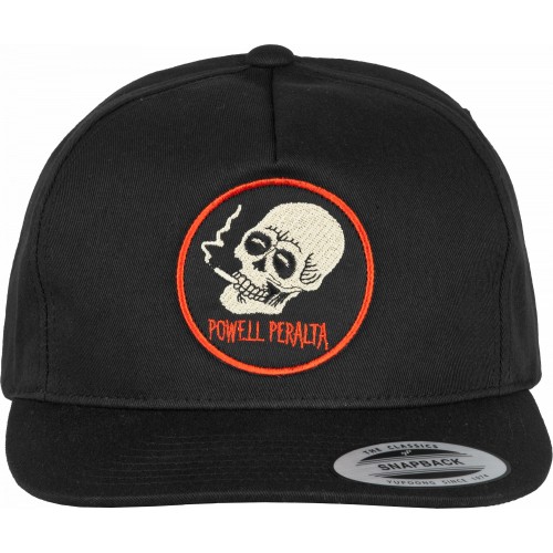 Powell Peralta Smoking Skull Snapback Cap Black