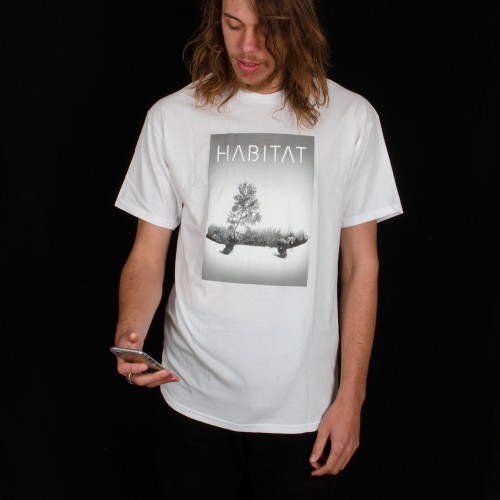 Triko Habitat LIVING SKATEBOARD bílé
