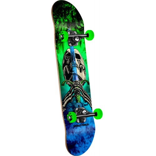 Powell Peralta Skull and Sword Storm Complete Skateboard Green/Blue - 7.88