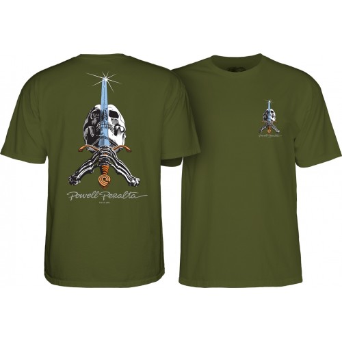 Powell Peralta Skull & Sword T-shirt - Military Green
