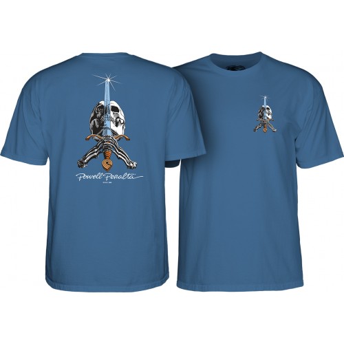 Powell Peralta Skull & Sword T-shirt - Slate Blue