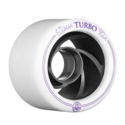 Rollerbones Turbo Wheel Clear Aluminum Hub 62mm 92a Left 4pk White