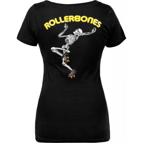 Dámské triko Rollerbones Woman's Dancing Skeleton černé
