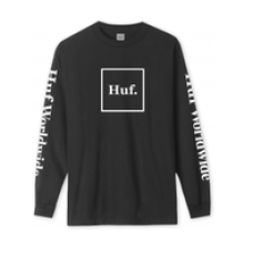 T-shirt HUF Essentials Domestic Longsleeve Black