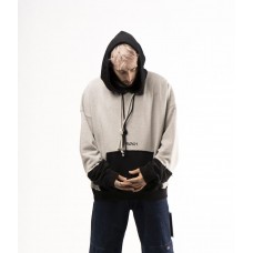 Preach Oversized Raw Edges Hoody GOTS šedá / černá