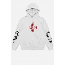 Wasted Paris Rest In Hell Hoodie bílá